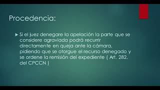 Recurso de queja por apelación denegada [upl. by Ezeerb]