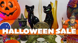 Halloween Sale  Vintage glass black cats jackolanterns and more Spooky Treasures [upl. by Omiseno]