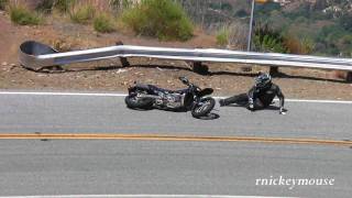 DRZ400 Motorcycle Crash on Mulholland [upl. by Atikam]