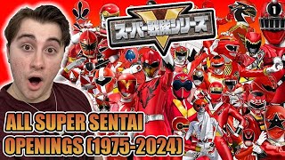 Every Super Sentai Opening in History  FIRST TIME REACTION [upl. by Nalehp448]