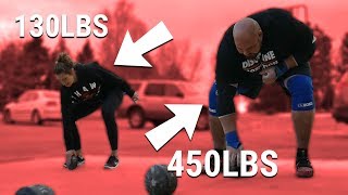 4X WSM DOES CROSSFIT  450LB MAN LOSES TO 130LB WIFE [upl. by Edrahs]