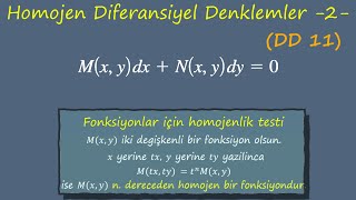 11 Homojen Diferansiyel Denklemler  2 DD 11 [upl. by Adnoval]