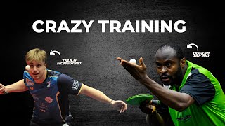 Crazy Table Tennis Training between Truls Moregard and Quadri Aruna  Best TT Training Video  4K [upl. by Crary]