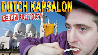 Dutch KapsalonDoner Kebab from Kebap Factory Mosque Netherlands fast food review [upl. by Bopp]