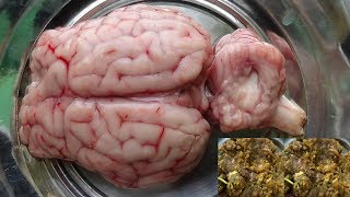 Mutton  Goat Brain Fry  Attu Moolai Varuvai  சத்தான ஆட்டு மூளை எளிமையான வறுவல் [upl. by Faustine]