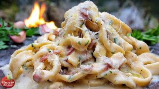 Best Carbonara Ever  Cooking in the Forest [upl. by Aleahs]