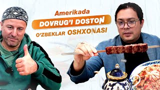 Amerikadagi Ozbeklarning sevimli oshxonasi Har kun 60kg osh 30 xil taom [upl. by Nabalas]