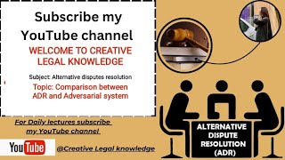 Lecture No 5comparison between adr and adversarial system llb part 2  llb [upl. by Eerased]