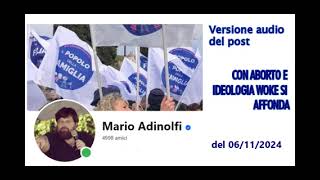 Da un post FB di Mario Adinolfi del 061124 [upl. by Adnuahsar968]