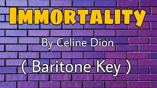 Immortality Karaoke  Celine Dion  Baritone Key [upl. by Onivag]