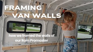 Framing the Walls of Our Van  DIY Ram ProMaster Van Build [upl. by Odrude]