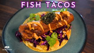 Fish Taco with Cabbage Slaw Chipotle Crema and Caviar [upl. by Windzer729]