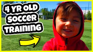 FUN SOCCER DRILLS  4 YEAR OLD HAVING FUN DOING SOCCER DRILLS FOR KIDS [upl. by Yoshio]