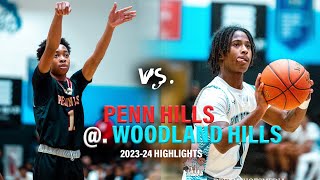 Penn Hills  Woodlands Hills 202324  HS Basketball  HIGHLIGHTS [upl. by Nollaf490]