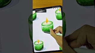 Watercolor Candle in Procreate🕯️procreate art shorts ipad [upl. by Persons]