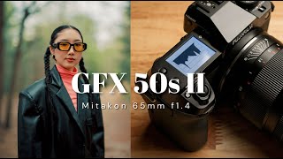 The Best Combo for Portraits Fujifilm GFX 50s II  Mitakon 65mm 14 [upl. by Annalla]