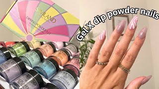 DIP POWDER NAILS WITH TIPS  TRYING SAVILAND DIP POWDER KIT FROM AMAZON [upl. by Eylk975]