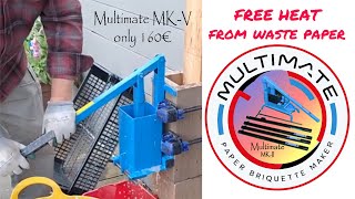 How to make free fire logs using the multimate MKV paper briquette maker free heat [upl. by Hayalat888]