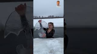 Ice Umbrella ☂️☂️ ice cold snow frozen winter mermaid satisfying icefun icequeen [upl. by Jamille]