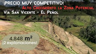 Lote en Venta en Vía San Vicente  El Peñol para 3 Construcciones [upl. by Eive]