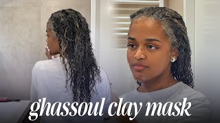 ghassoul clay mask on natural hair [upl. by Dulcle887]