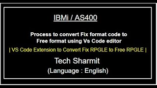 RPG Fix to free using vs code  Vs code extension for rpgle fix to free conversion  IBMi  RPGLE [upl. by Isolda897]