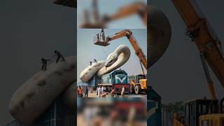 Biggest anaconda spotted on train backhoe youtubeshorts anaconda [upl. by Amsirak]