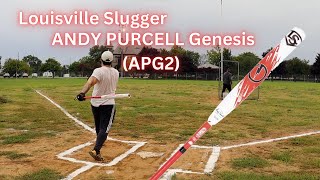 Louisville Slugger Genesis ANDY PURCELL APG2 Slowpitch Bat Review and Hitting [upl. by Sitnerp]