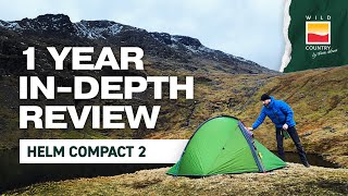 WILD COUNTRY HELM COMPACT 2 Tent  1 Year Review  Indepth Assessment amp Pitching Tutorial [upl. by Nayd]