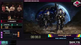 RU StarCraft Brood War Terran Campaign Any от shox  SGDQ2024 [upl. by Atteynot]