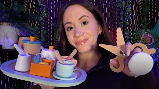 ASMR  Complete Wooden Makeover haircut makeup manicure layered sounds [upl. by Avihs]