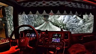 POV Driving Scania 590S  Winter has arrived [upl. by Ailati]