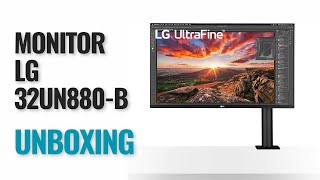 Unboxing Monitor LG UltraFine Ergo 32UN880B [upl. by Merkle275]