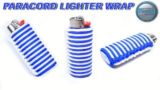 How to Make a Paracord Lighter Wrap 2 Strand Ringbolt Hitching Tutorial [upl. by Kelula]