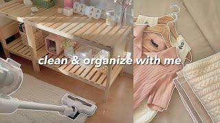 clean amp organize my room with me 🧺  aesthetic and satisfying ✨ [upl. by Idid]