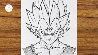 How To Draw MAJIN VEGETA SSJ2  How to draw anime step by step  Easy anime drawing [upl. by Aserej]