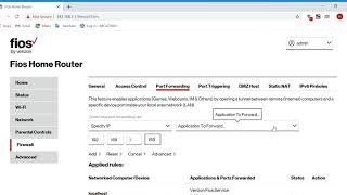 How to setup the port forwarding on Verizon FIOS Router G3100 [upl. by Odom]