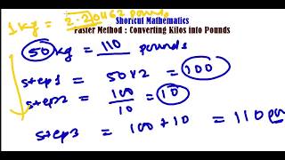 FAST METHOD to CONVERT KG to POUNDS Lbs  UNIT CONVERSATION TRICK  FAST MATH CALCULATION [upl. by Inge]