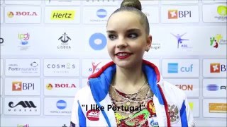 Dina Averina 2016 Interview SUB ENGLISH  International Tournament Lisbon  AverinaTwins [upl. by Ridglea]