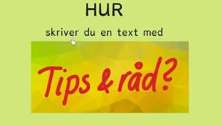 HUR skriver du TIPS amp RÅD [upl. by Maximilien327]