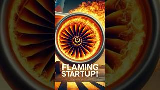 Flaming Startup Jet Engine Roars to Life aviation jetengine flames [upl. by Garibull]