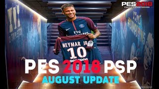 PES 2018 PSP PPSSPP August Update  Download ISO and Savedata [upl. by Lazaro]