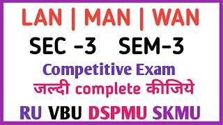 LAN  MAN  WAN  networking  sec3  sem3  ranchiuniversity competitiveexams [upl. by Ennaharas]