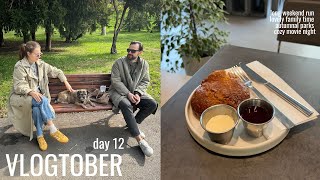 vlogtober day 12  running 8K autumnal parks watching iconic spooky movies [upl. by Kelam]