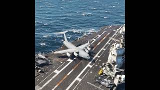 Powerful aircraft C17 aircraft takes off on an aircraft carrier with great care [upl. by Ylatan]