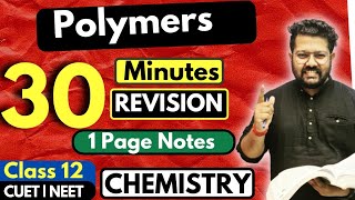 Class 12 Chemistry  Polymers in 30 Minutes  CUET 2023  Chemistry by Bharat Panchal [upl. by Elleirda]