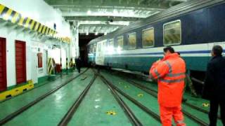 Railway ferry Messina  Villa San Giovanni with night train to Venice [upl. by Vaclava756]