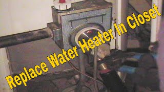 Replace Water Heater In Closet  How To Plumbing [upl. by Attirb]