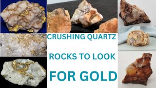 CRUSHING QUARTZ ROCKS TO LOOK FOR GOLD [upl. by Dominga]