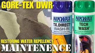 Restoring DWR to Goretex Gen 2 ECWCS Parka amp Pants with Nikwax Tech Wash and TX Direct WashIn [upl. by Ilil829]